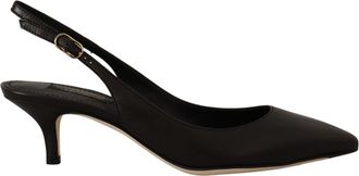 Dolce & Gabbana Womens Leather Slingback Heel Black