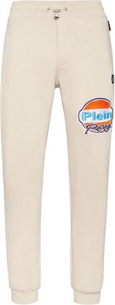Philipp Plein Trainingsbroeken Racing - Heren - Sweatpants - Beige - M - Katoen - Broeken