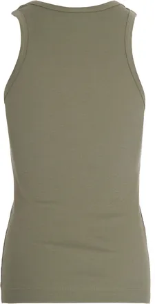 Pinko Womens Tank Top Love Birds Green Cotton Vests & Tops