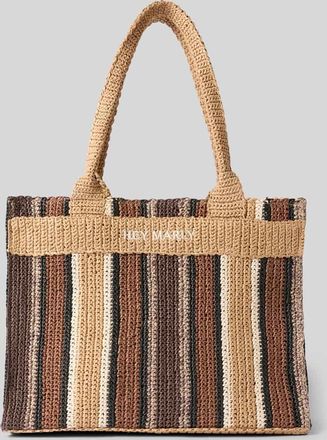 Hey Marly Strandtasche mit Logo-Stitching Modell Beach Bestie in Cognac, Gr&ouml;&szlig;e 1