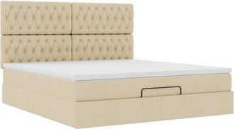 vidaXL Estructura De Cama Otomana Con Colch&oacute;n Tela Crema 180x200cm Vidaxl