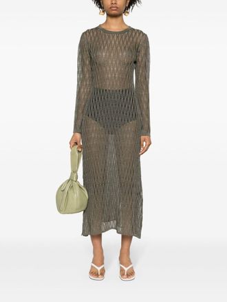 ワンピースその他 Federica Tosi Desert-coloured striped viscose blend chemisie FEDERICA TOSI Desert-coloured striped viscose blend