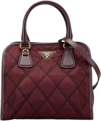 Prada Pre-owned Handbags, female, Purple, Size: ONE SIZE Pre-owned Nylon Handbag