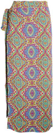 Etro Wrap Paisley-Print Silk Skirt