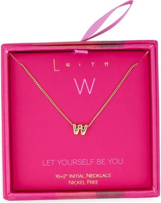 Leith Let Yourself Be You Bubble Initial Pendant Necklace in W- Gold at Nordstrom Rack