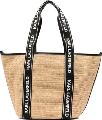Karl Lagerfeld Borsa da spiaggia con applicazione - Toni neutri