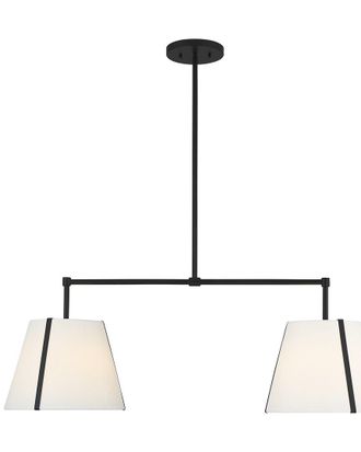 Crystorama Fulton 4 Light Black Linear Chandelier