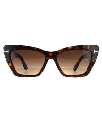 Tom Ford Cat Eye Womens Dark Havana Brown Gradient - One Size