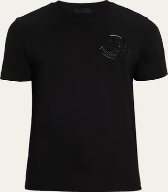 Moncler Mens Glossy Logo Crewneck T-Shirt