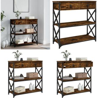 vidaXL Tavolino Consolle Rovere Fumo 75x28x75 cm in Legno Multistrato - Tavolo da ingresso - Tavolo da soggiorno