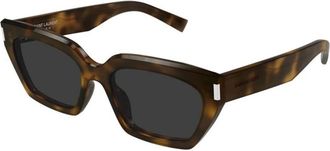 Saint Laurent SL 826 Page Zonnebril - Dames - Zonnebrillen - Bruin - 55 MM - Nylon - Accessoires