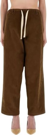 Moschino Wide Cargo Broeken - Dames - Wijde Broeken - Bruin - S - Katoen - Broeken