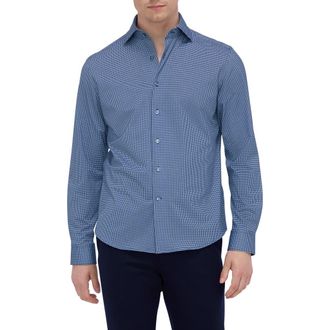Bugatchi James OoohCotton Button-Up Shirt in Midnight at Nordstrom, Size Xxx-Large