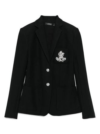 Lauren Ralph Lauren single-breasted lined blazer - women - Spandex/Elastane/Cotton/Spandex/Elastane/Polyester - M - Black