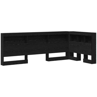 vidaXL Cabecera De Almacenamiento Con Estante Roble Negro 90 Cm Vidaxl