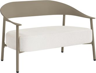 Habitat et Jardin Divano Da Giardino In Plastica E Metallo c&eacute;ora - 2 Posti - Colore Taupe
