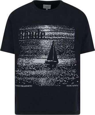Rhude Minimalist Black T-Shirt With Crew Neckline