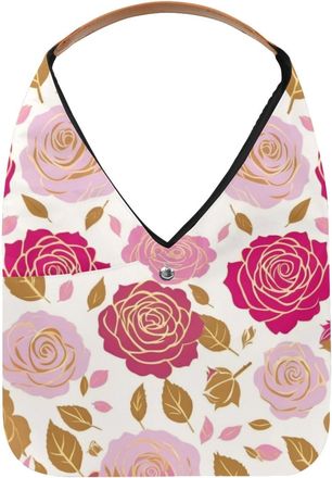 Generic Aesthetic Flower Reusable Lightweight Grocery Bags - Foldable Into Compact Pouch, Washable & Sturdy, Multipurpose for Shopping and Travel