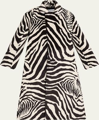 Duran Lantink Sculptured Zebra-Print Velvet Oversized Coat