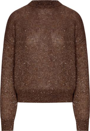Brunello Cucinelli LUREX YARN SWEATER WITH SEQUINS - Brunello Cucinelli - Woman