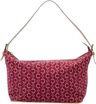 Celine Pre-owned Vintage Canvas Shoulder Bag - Dames - Vintage Schoudertas - Rood - ONE Size - Leer - Vintage