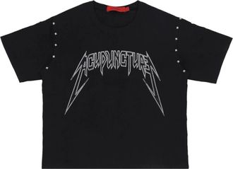 Acupuncture T-Shirt Metal con Borchie - - Tops - Uomo - Nero - XS