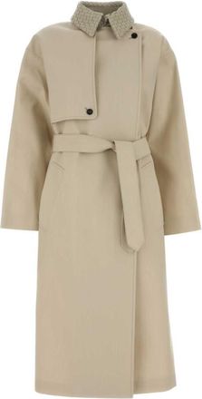 Bottega Veneta Beige Shirt Collar Trench Coat