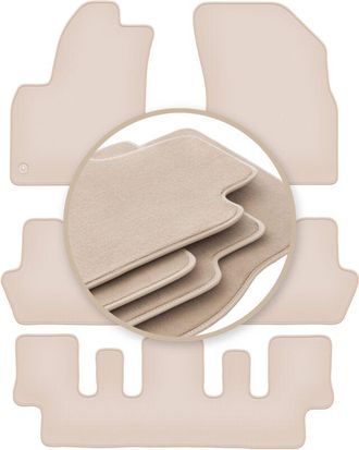 OEM Alfombrillas Premium Beige Para: Citro&euml;n C4 Picasso I 7 Plazas 2006-2013