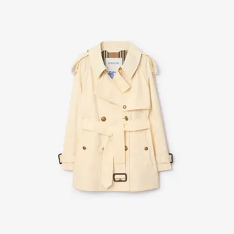 Burberry Short Lightweight Cotton Fitzrovia Trench Coat, Size: 02
