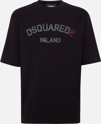 Dsquared2 Mens Dsquared2 Milano Logo Black T-Shirt - Size: 42