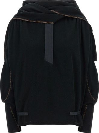 Kiko Kostadinov Kiko Kostadinov - Petrel Hooded Pullover - Dames - Sweatshirts & Hoodies - Zwart - Maat: XS Katoen