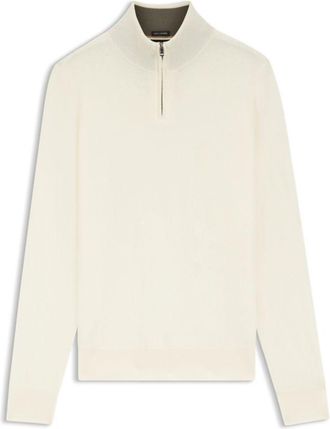 BOSS Wool-cashmere sweater with zip neck
