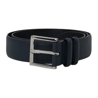 Orciani Cintura Basic Saffiano 3.5 cm - Accessories - Hombre - Azul - 110 CM