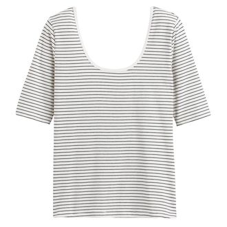 La Redoute Collections Gestreept T-shirt met wijde hals