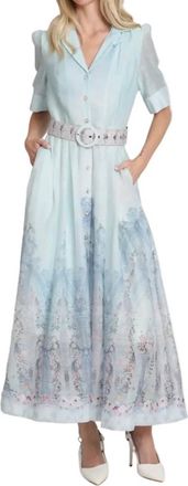Beulah Romantic Botanical Print Maxi Dress In Ocean