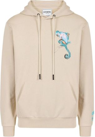 Iceberg Slim Fit Hoodie - Heren - Hoodies - Beige - S - Katoen - Hoodies & sweatvesten