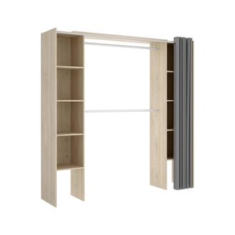 Dmora Dmora - Gran Armario Manaslu, Muebles De Dormitorio, Vestidor, Armario De Ropa, 180x50 H205 Cm, Roble