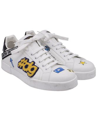 Dolce & Gabbana Mens Leather Portofino Sneaker (Authentic Pre-Loved)