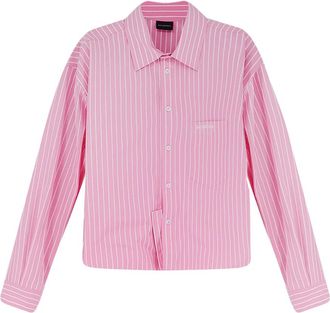 Balenciaga Shirts, female, Pink, Size: XS Pointed Collar Shirt