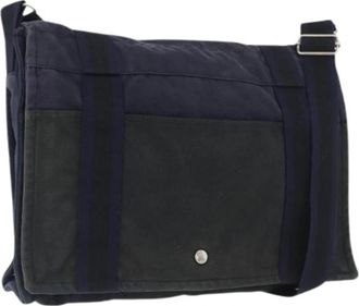 Herm&egrave;s Pre-owned Canvas Shoulder Bag - Dames - Vintage Schoudertas - Blauw - ONE Size - Leer - Vintage