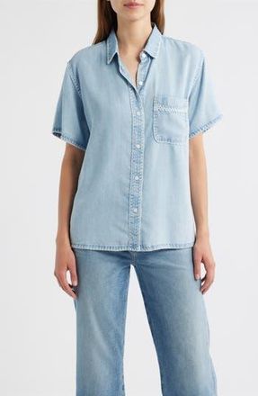 Rails Lea Stitch Accent Button-Up Shirt in Medium Cloud Wash at Nordstrom Rack