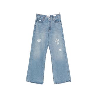 Frame Denim The Loose Distressed Wide-leg Jeans