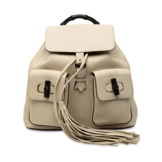 Gucci Pre-owned Backpacks, female, White, Size: ONE SIZE Pre-owned Leather Backpack