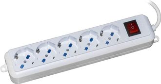 Link Link Multiprise Universal Lkmp055 5 Tomas Ita/schuko 10/16a Cable 5m Interruptor Iluminado Blanco