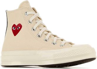 Comme Des Gar&ccedil;ons Womens High-Top Sneaker Beige Fabric