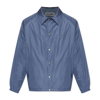 Jil Sander Ge&iuml;soleerd Jack - Heren - Regenjassen - Blauw - L - Leer - Jassen