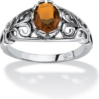 Palm Beach Jewelry Simulated Birthstone Sterling Silver Ring