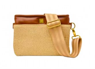 Think Royln Womens Yacht Bum Bag 2.0 In Dune Raffia/saddle