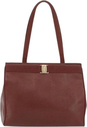 Ferragamo Pre-owned Handbags, female, Brown, Size: ONE SIZE Pre-owned Vala tote
