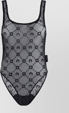 Marine Serre moonogram mesh sleeveless high-cut bodysuit